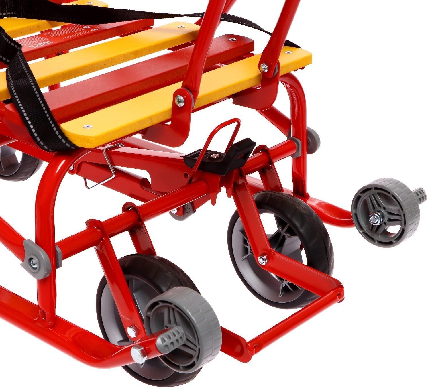 Санки складные Nikki 3, цвет красный