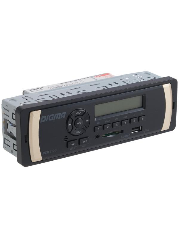 Автомагнитола Digma DCR-110G, 1DIN, 4 x 45 Вт, AUX, SD/MMC, USB