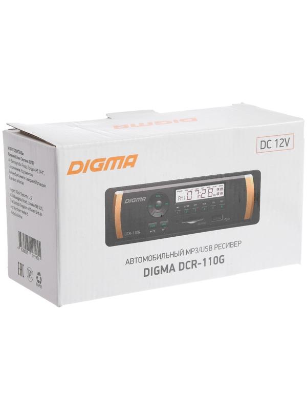 Автомагнитола Digma DCR-110G, 1DIN, 4 x 45 Вт, AUX, SD/MMC, USB