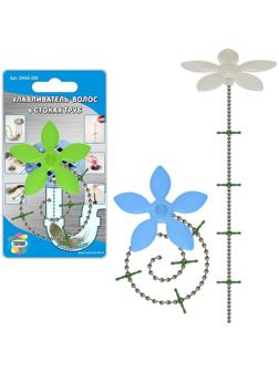 Улавливатель волос в стоках труб, 6 см, цвет МИКС