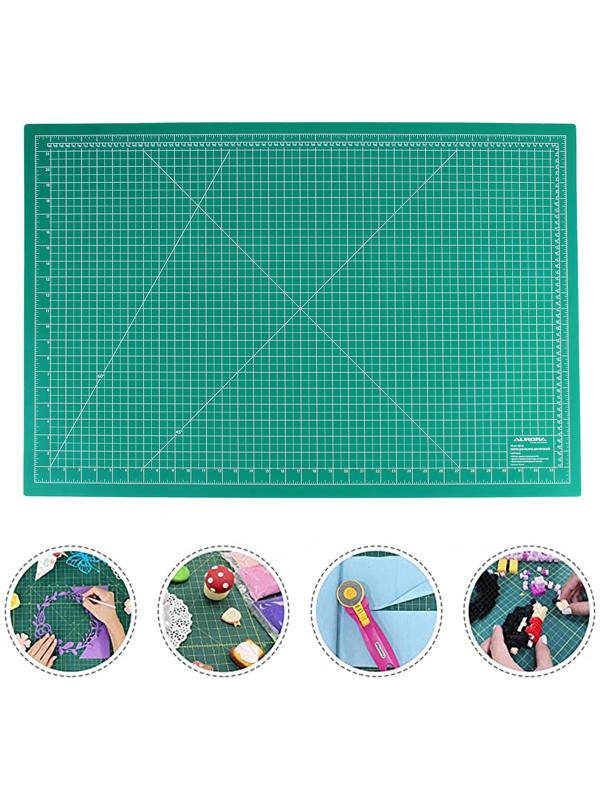 Мат для резки, двусторонний, 90 × 60 см, А1, цвет зелёный, AU-A1