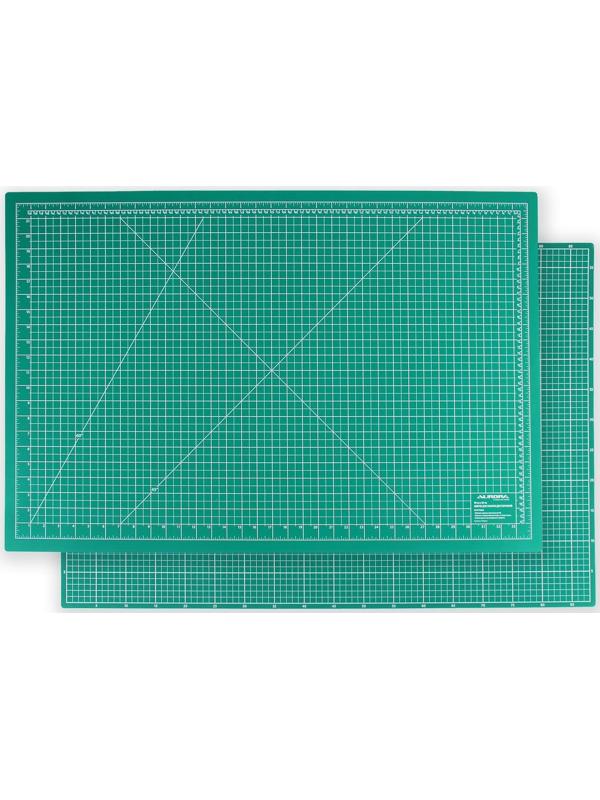 Мат для резки, двусторонний, 90 × 60 см, А1, цвет зелёный, AU-A1
