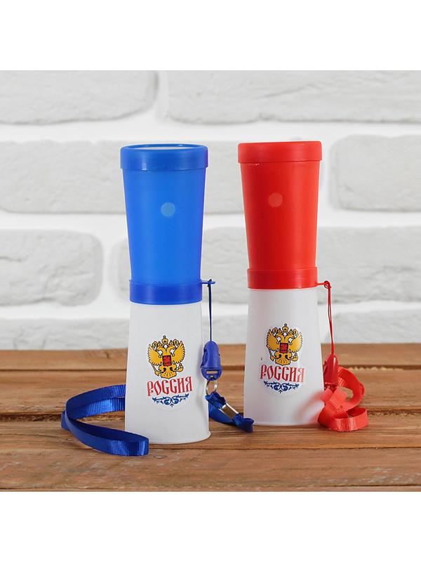 Свисток-гуделка болельщика «Россия», герб, 17 см, цвета МИКС