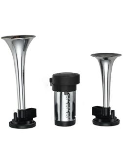 Сигнал автомобильный AVS Electric HR 02, хром, набор 2 шт