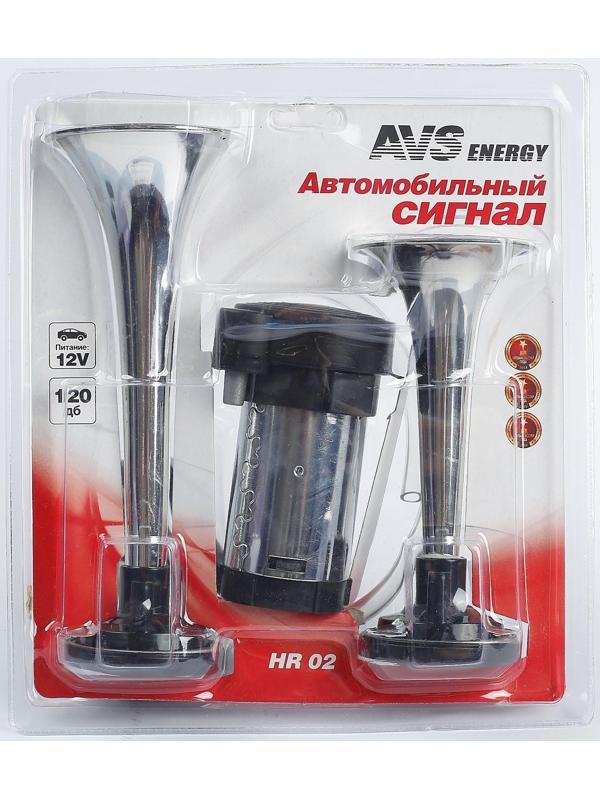 Сигнал автомобильный AVS Electric HR 02, хром, набор 2 шт