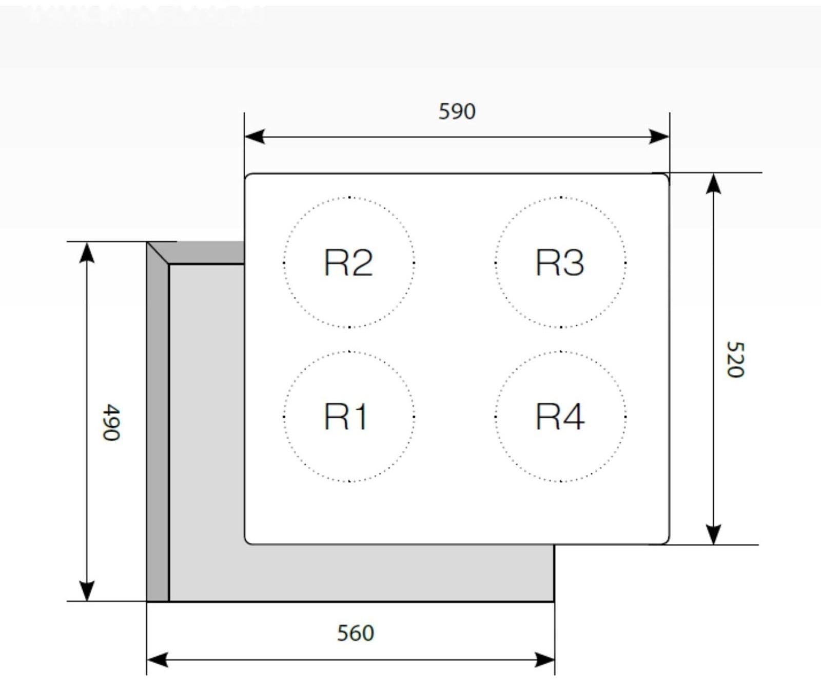 Варочная поверхность Lex EVI 640-1 BL, индукционная, 4 конфорки, сенсор, цвет 