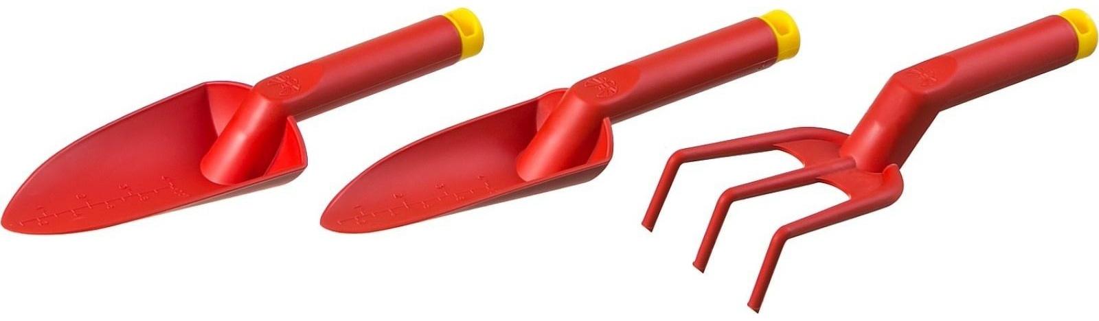 Набор садового инструмента, 3 предмета: рыхлитель, 2 совка, пластик, GRINDA