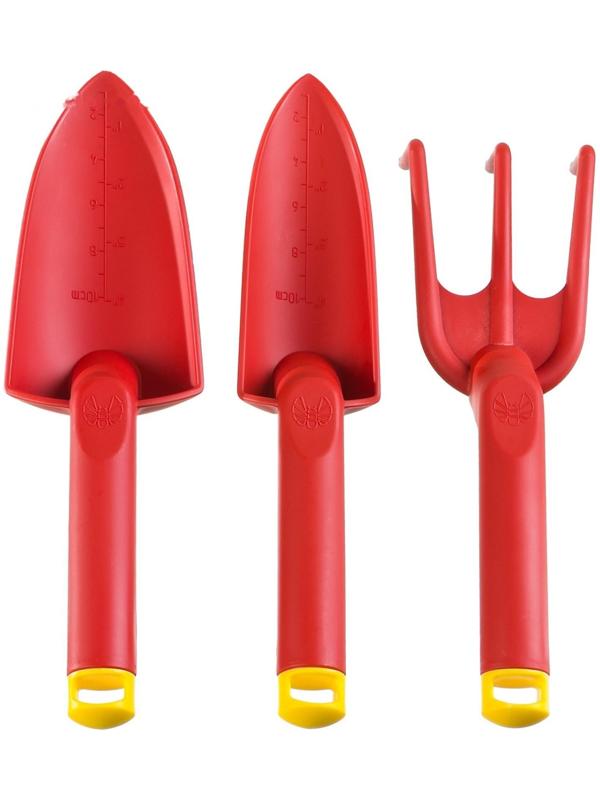 Набор садового инструмента, 3 предмета: рыхлитель, 2 совка, пластик, GRINDA