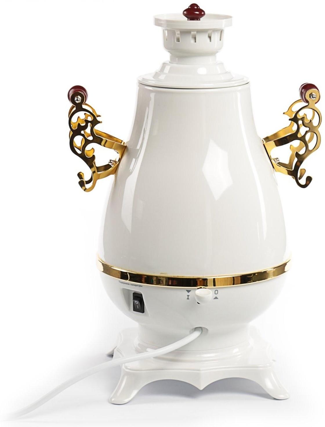 Самовар Centek CT-0092 A, пластик, 4 л, 2300 Вт, LED индикатор, керамический заварник, белый