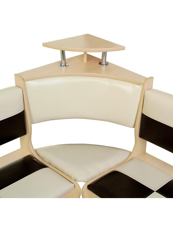 Кухонный уголок Домино стандарт, 1500х1000х880, Дуб млечный/Кож.зам