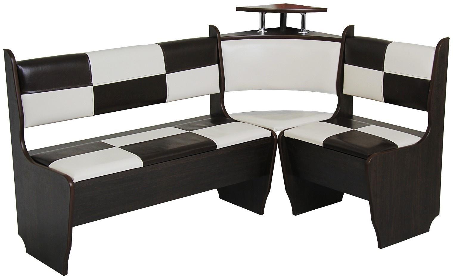 Кухонный уголок Домино стандарт, 1500х1000х880, Венге/Кож.зам