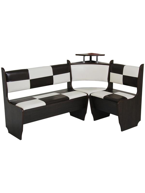 Кухонный уголок Домино стандарт, 1500х1000х880, Венге/Кож.зам