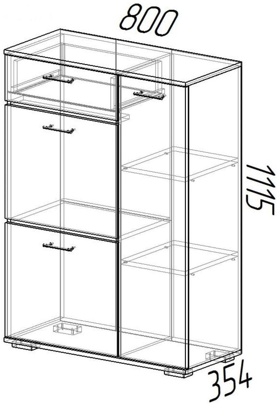 Тумба Ника высокая, Венге/Лоредо