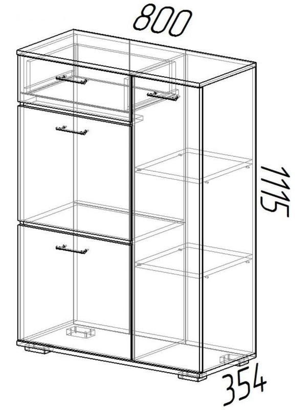 Тумба Ника высокая, Венге/Лоредо
