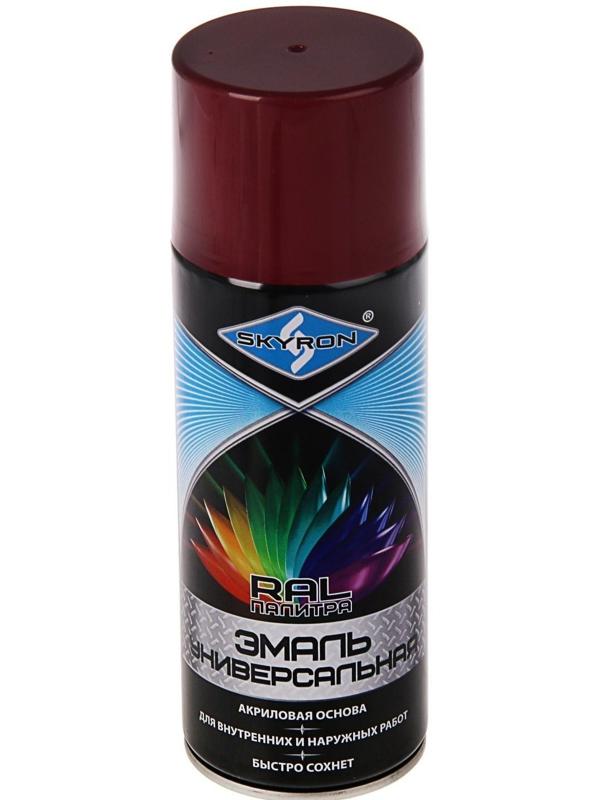 Эмаль универсальная акриловая SKYRON, вишневая (RAL 3003), 520 мл.