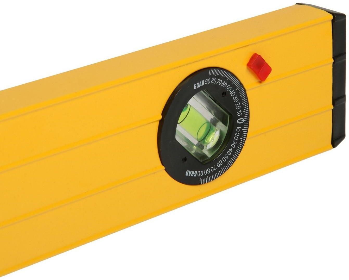 Уровень алюминиевый ТУНДРА, 3 глазка (1 поворотный глазок), 1000 мм