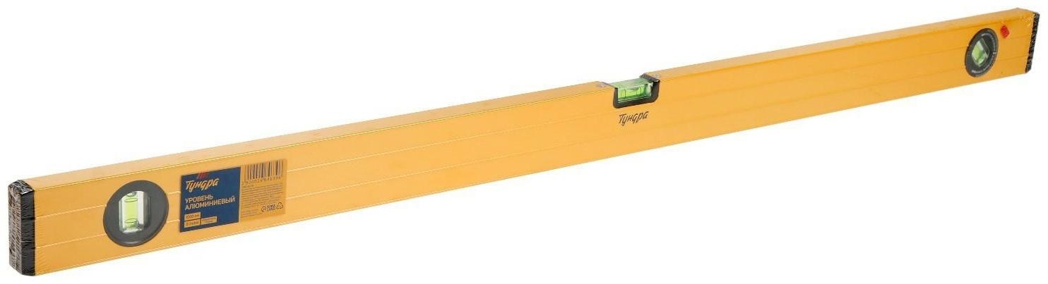 Уровень алюминиевый ТУНДРА, 3 глазка (1 поворотный глазок), 1000 мм