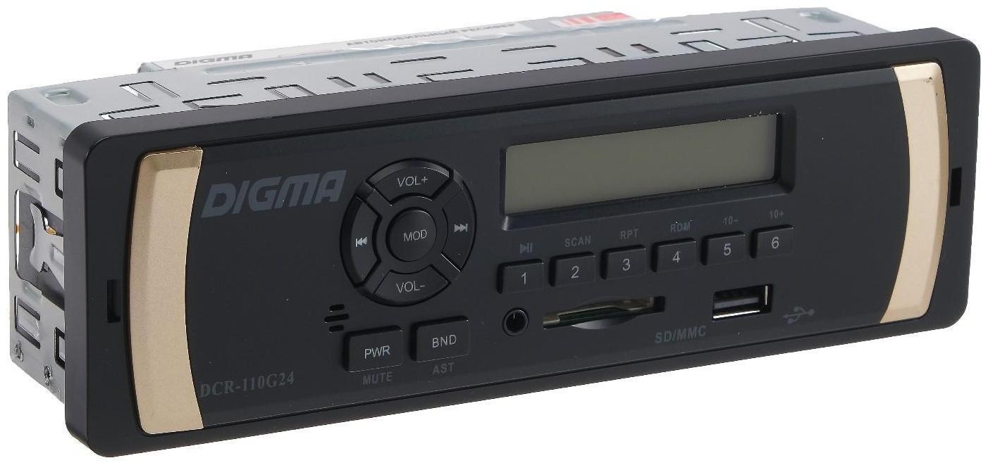 Автомагнитола Digma DCR-110G24, 24 В, AUX, SD, USB