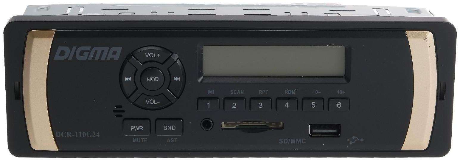 Автомагнитола Digma DCR-110G24, 24 В, AUX, SD, USB
