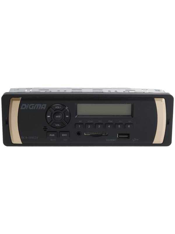 Автомагнитола Digma DCR-110G24, 24 В, AUX, SD, USB