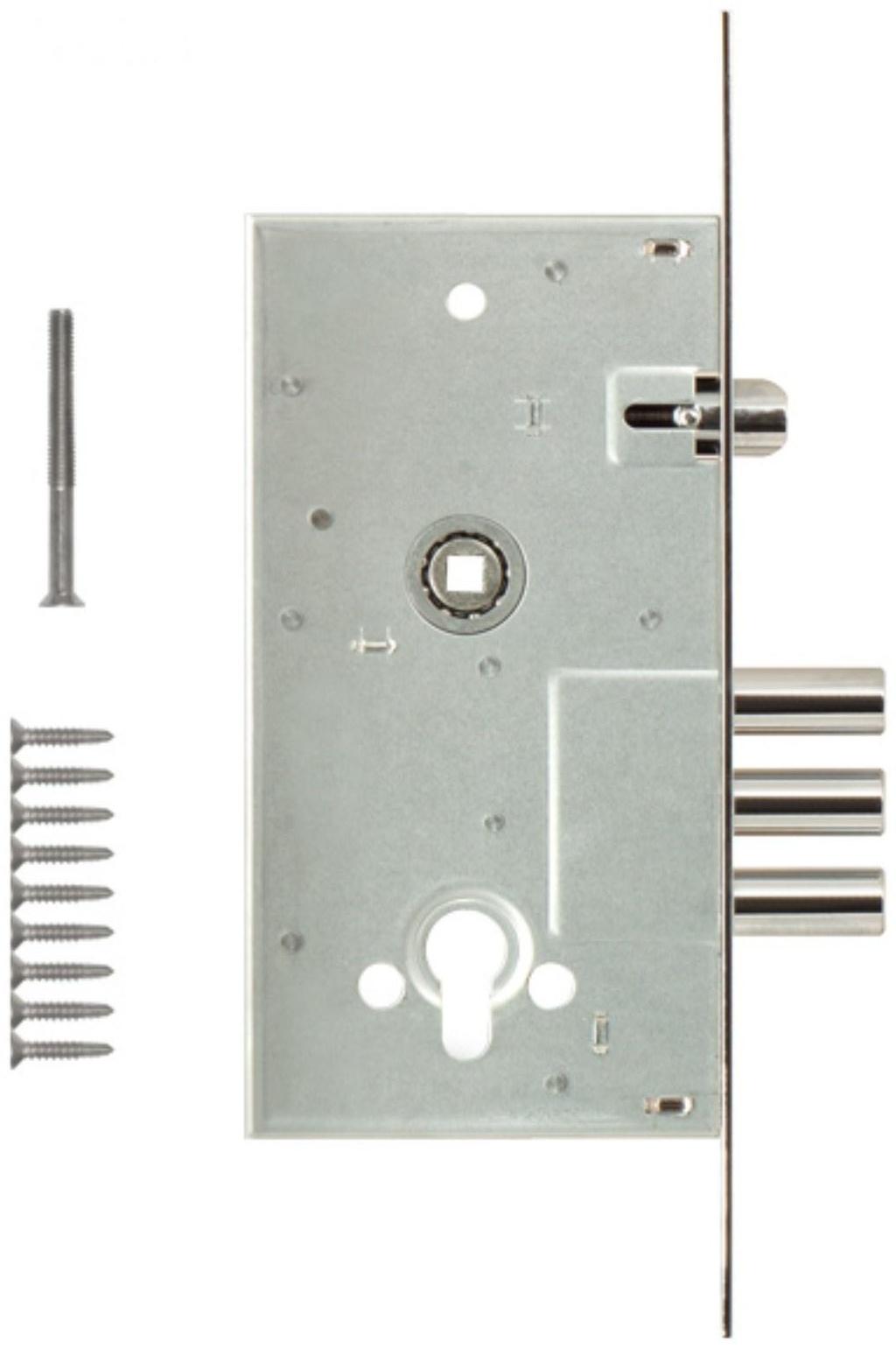 Замок врезной KALE 252/R w/b, под ц/м, цвет хром