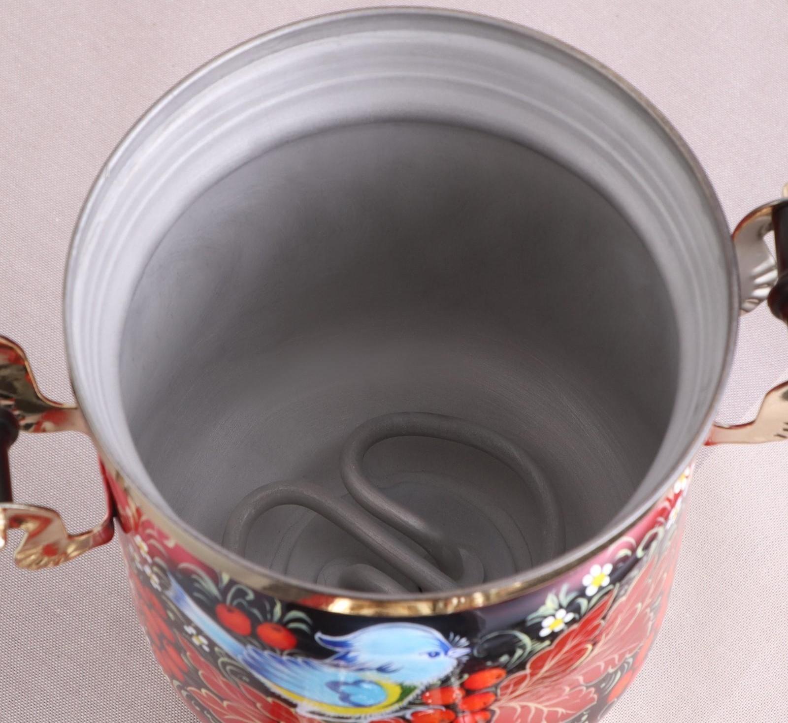 Набор «Рябина», 3 предмета, самовар 3 л, заварочный чайник 0,7 л, поднос