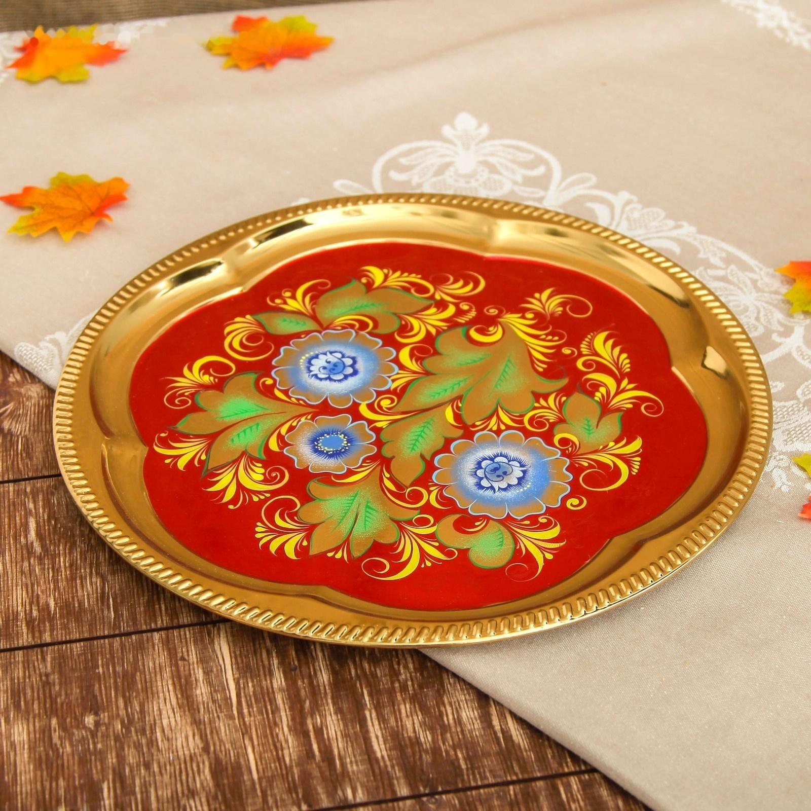 Набор «Васильки», рюмка, 3 предмета, самовар 3 л, заварочный чайник 0,7 л, поднос