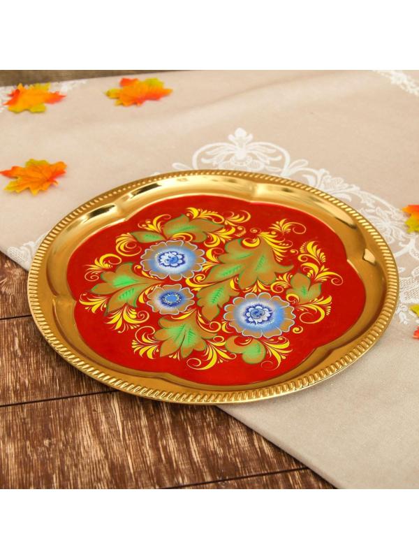 Набор «Васильки», рюмка, 3 предмета, самовар 3 л, заварочный чайник 0,7 л, поднос