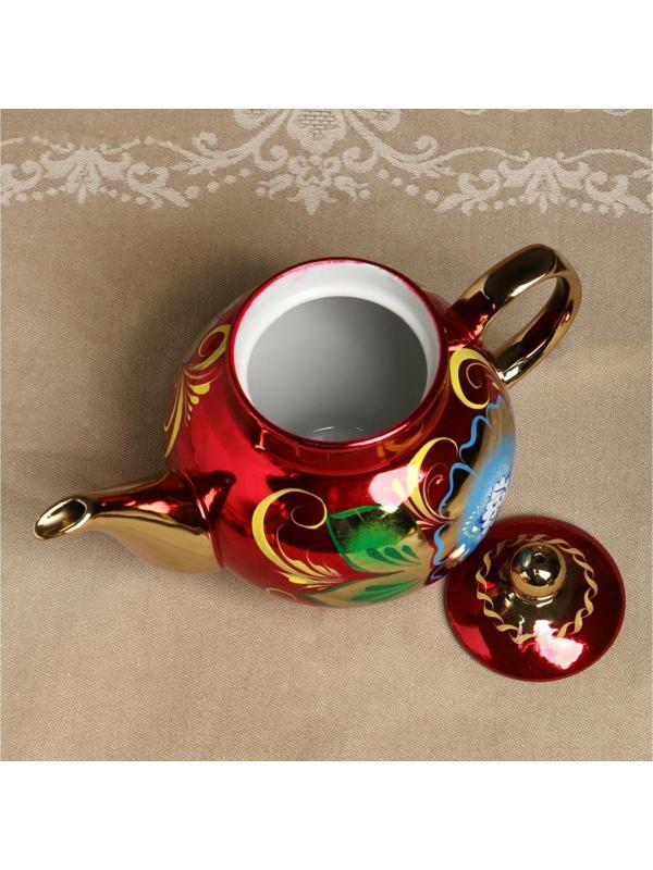 Набор «Васильки», рюмка, 3 предмета, самовар 3 л, заварочный чайник 0,7 л, поднос