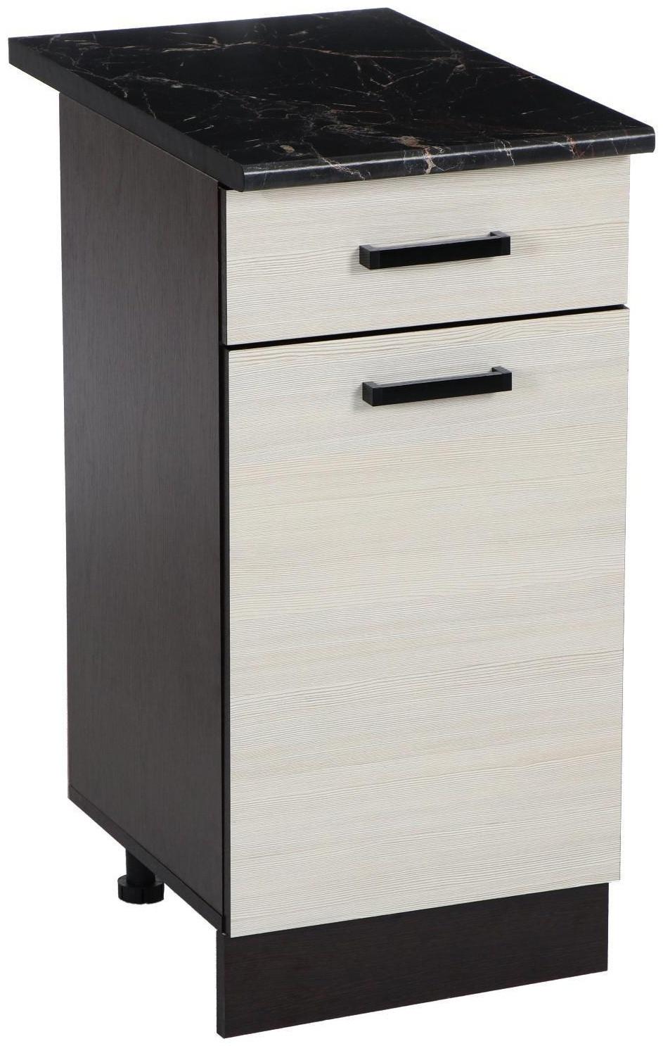 Шкаф напольный Мальва, Н400-1Я, 400х450х850, Венге/Лоредо