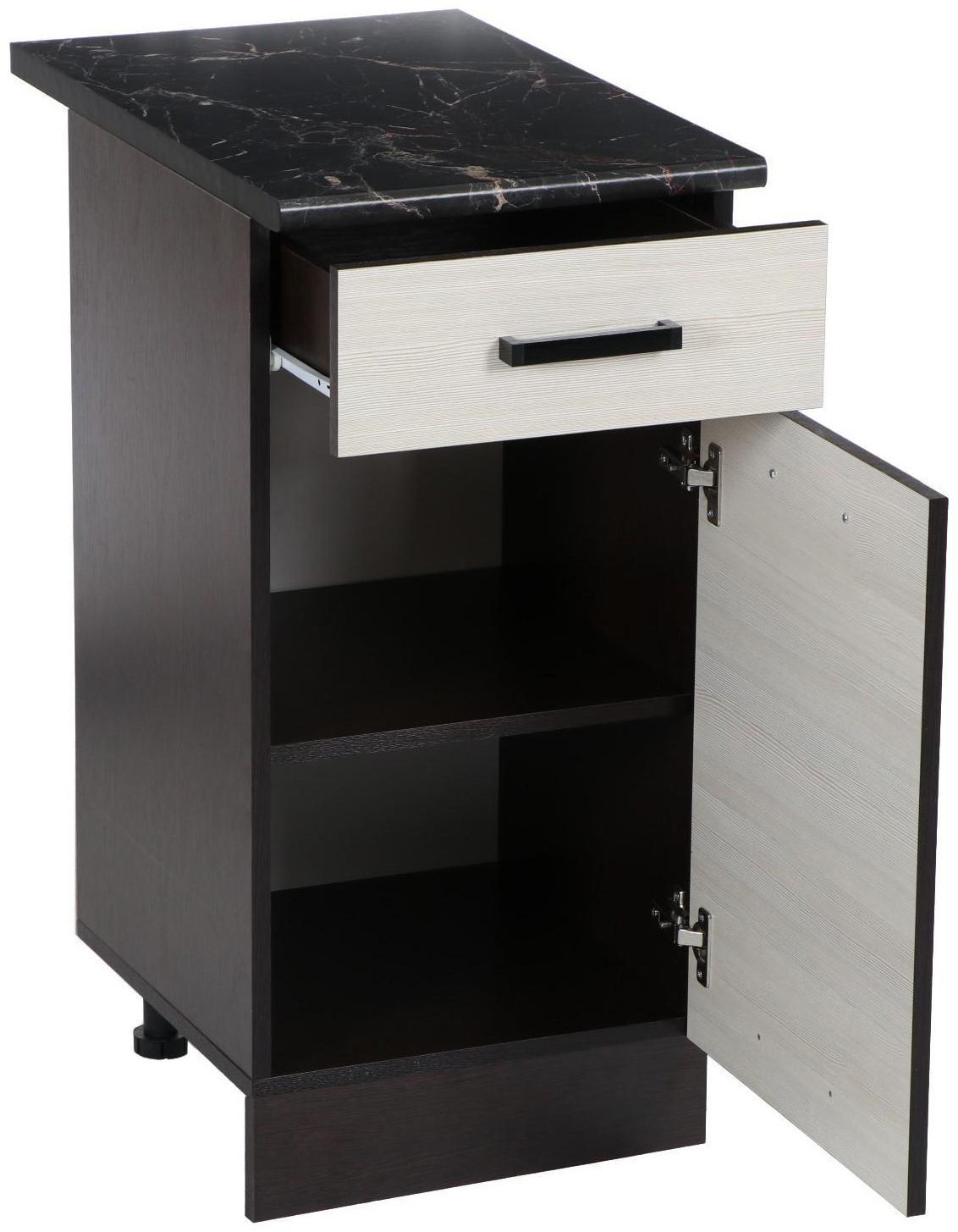 Шкаф напольный Мальва, Н400-1Я, 400х450х850, Венге/Лоредо