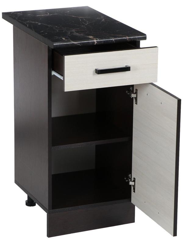 Шкаф напольный Мальва, Н400-1Я, 400х450х850, Венге/Лоредо