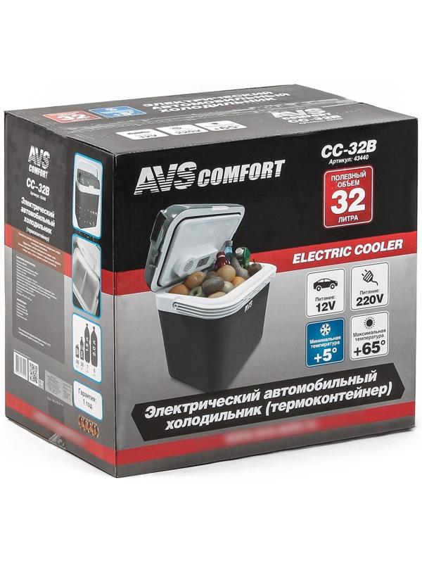 Холодильник автомобильный с функцией подогрева AVS CC-32B, 32 л, 12/220 В