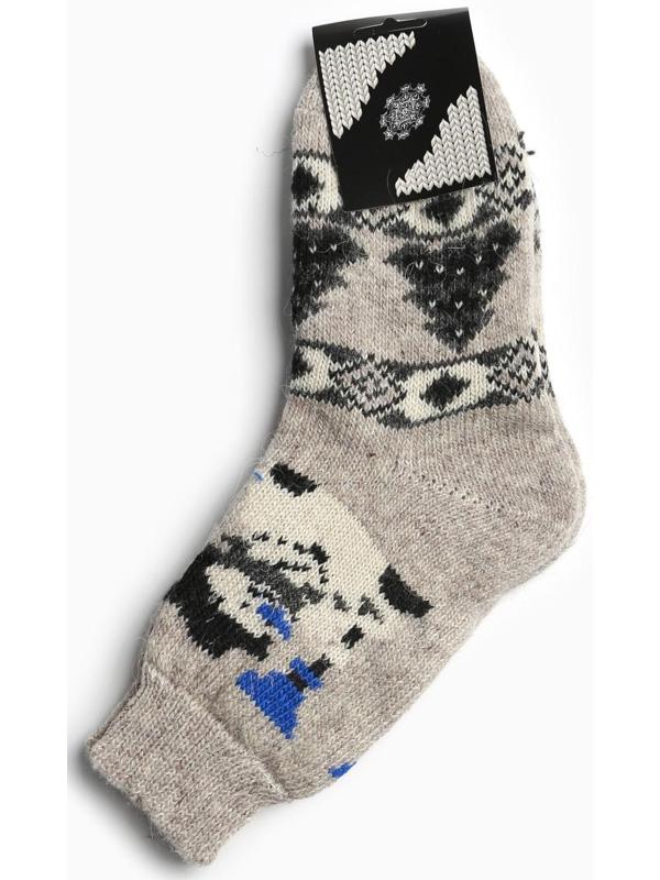 Носки мужские шерстяные «Снеговик», цвет серый, размер 25