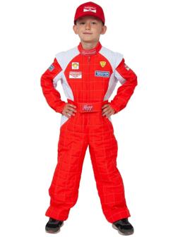 Карнавальный костюм «Гонщик», текстиль, комбинезон, кепка, р. 30, рост 116-122 см