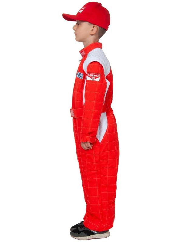 Карнавальный костюм «Гонщик», текстиль, комбинезон, кепка, р. 30, рост 116-122 см
