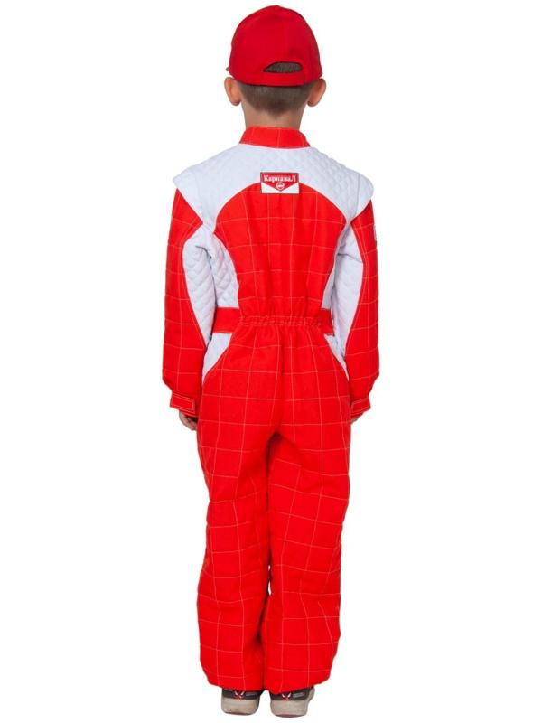 Карнавальный костюм «Гонщик», текстиль, комбинезон, кепка, р. 30, рост 116-122 см