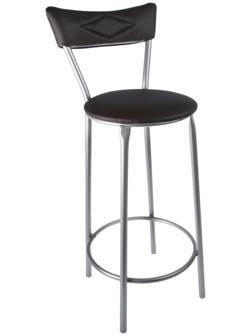Стул барный с мягкой спинкой, Черный