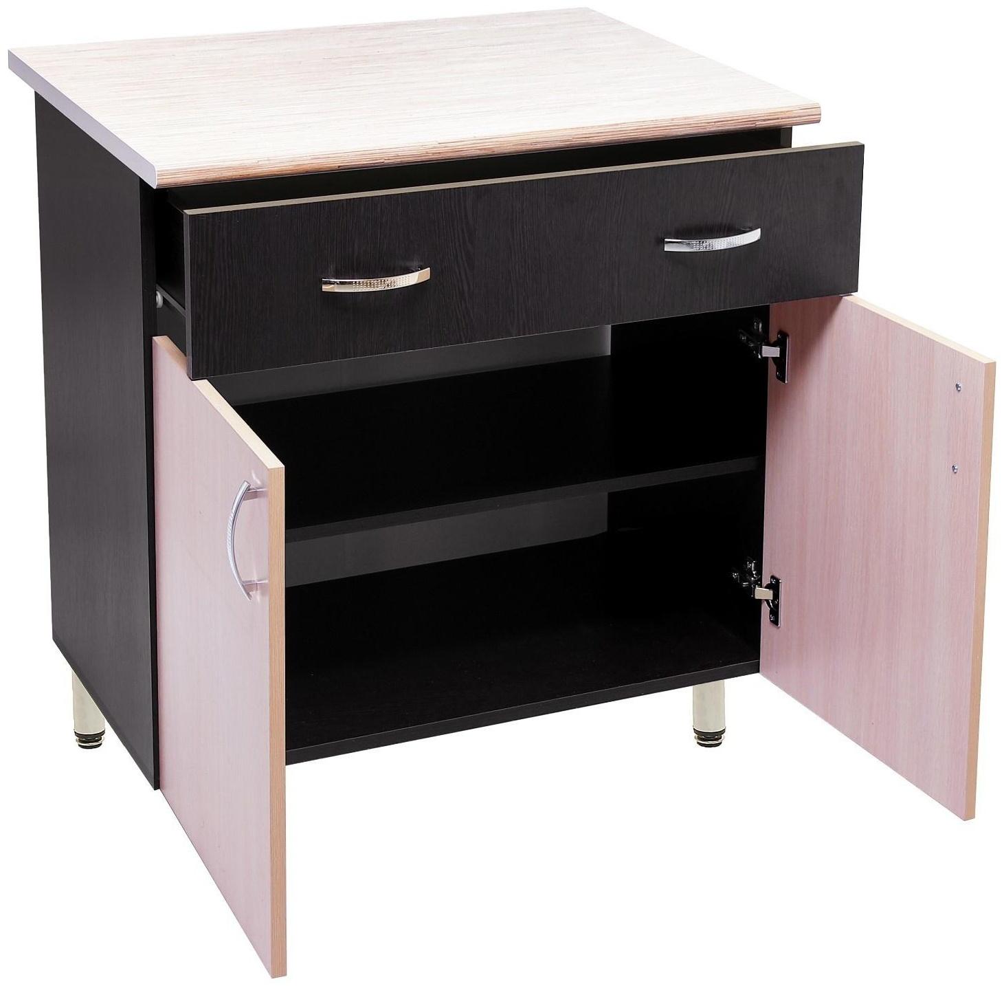 Шкаф напольный 800-1 ящ Тоника, 800х850х600, Венге/Дуб молочный