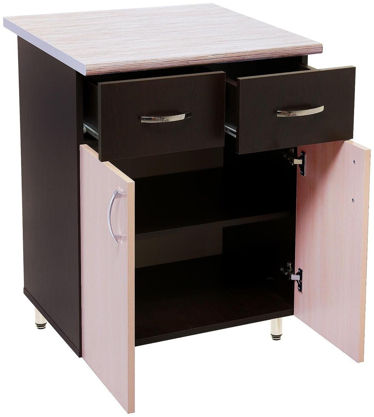 Шкаф напольный 600 Тоника, 2 ящика, 600х850х600, Венге/Дуб молочный