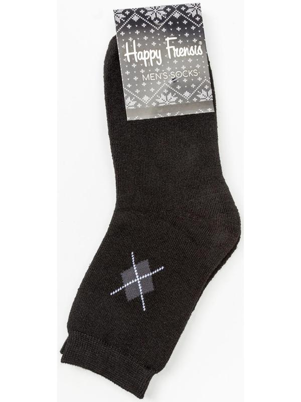 Носки мужские махровые, цвет чёрный, размер 25-27