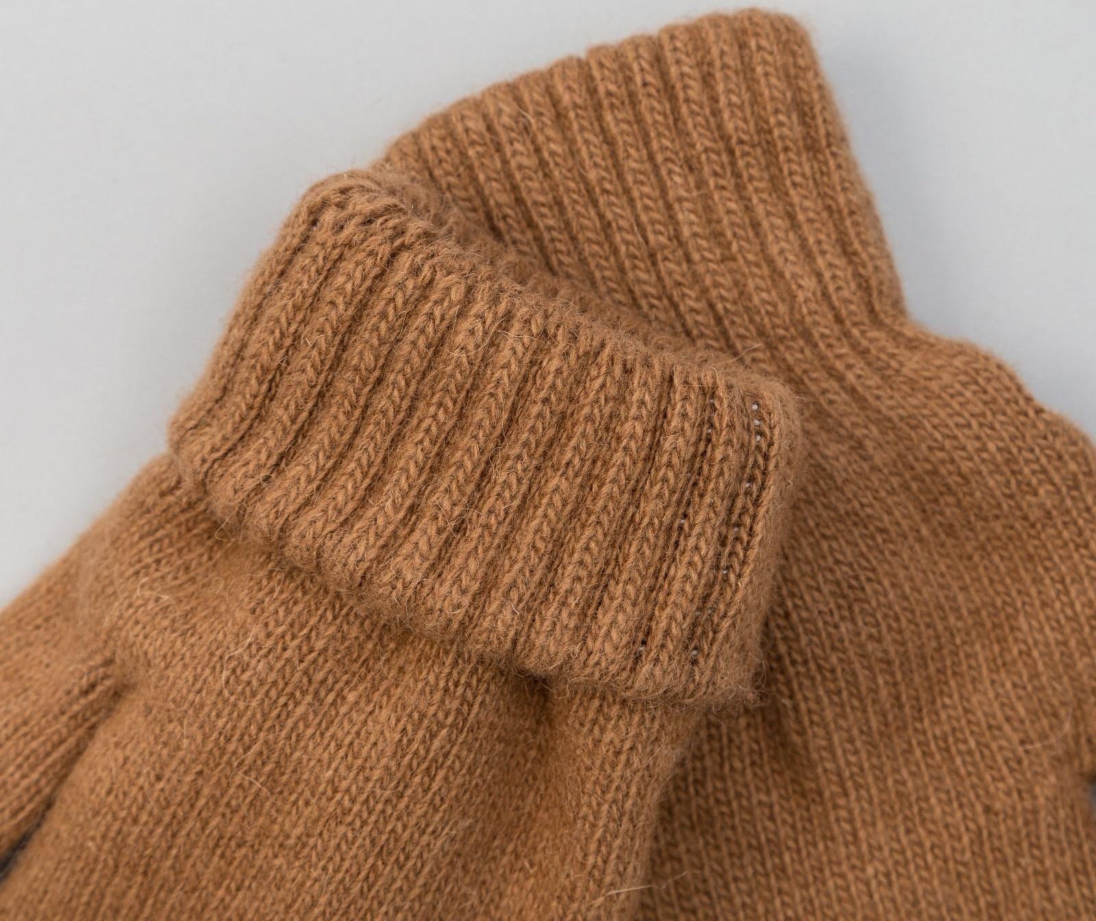 Варежки мужские из монгольской шерсти, цвет рыжий, размер 20-24