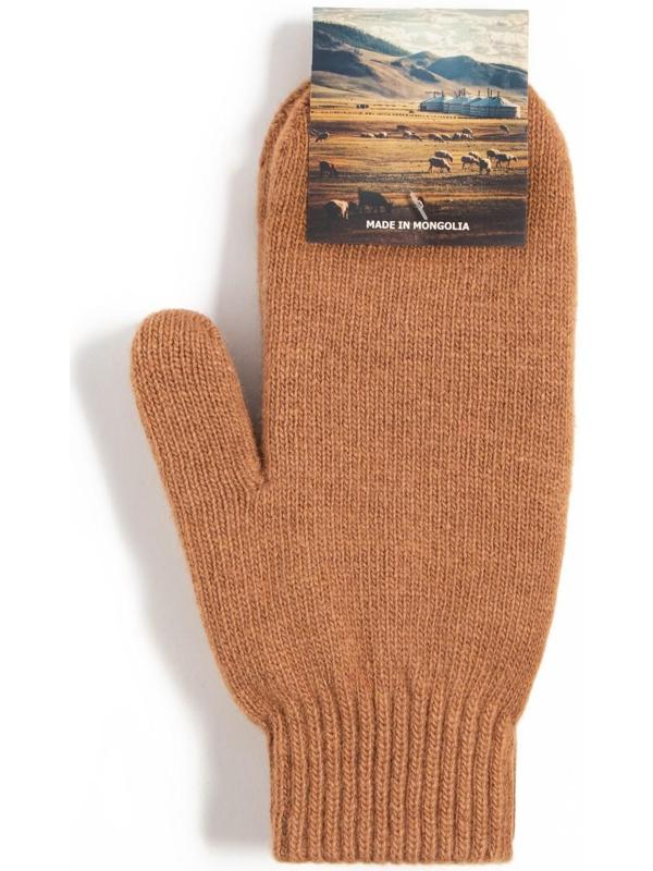 Варежки мужские из монгольской шерсти, цвет рыжий, размер 20-24