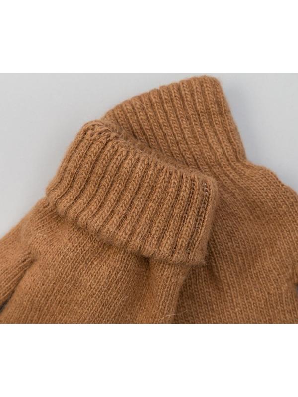 Варежки мужские из монгольской шерсти, цвет рыжий, размер 20-24