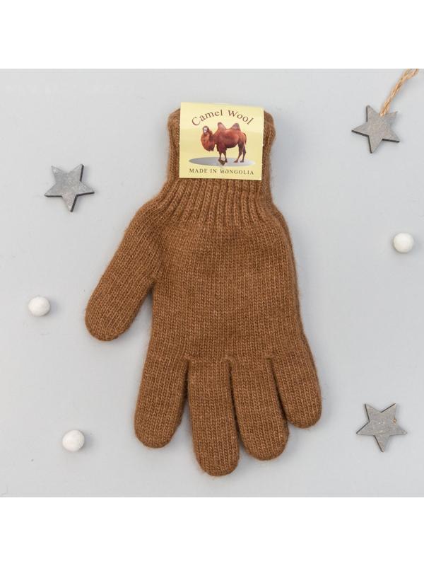 Перчатки женские из монгольской шерсти, цвет рыжий, размер 17-19