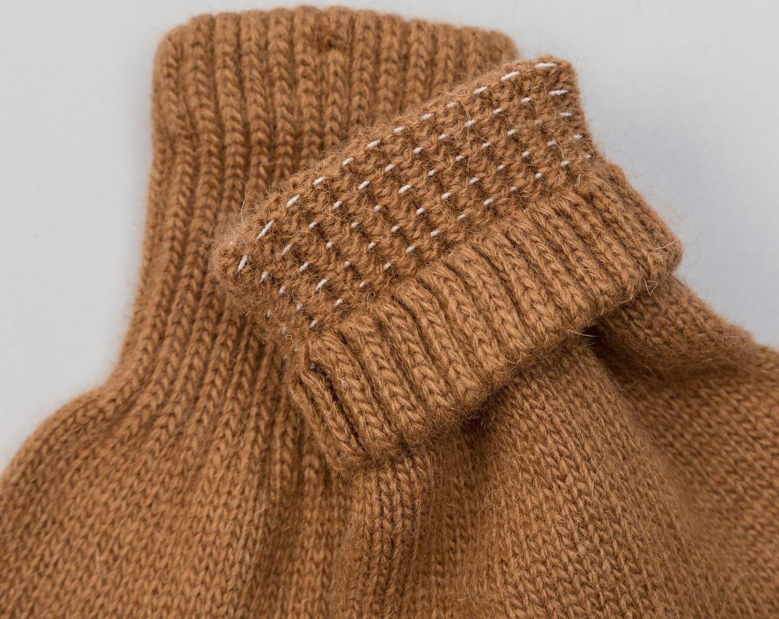 Перчатки мужские из монгольской шерсти, цвет рыжий, размер 20-24