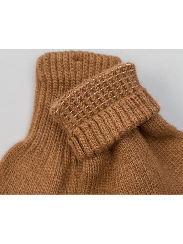 Перчатки мужские из монгольской шерсти, цвет рыжий, размер 20-24