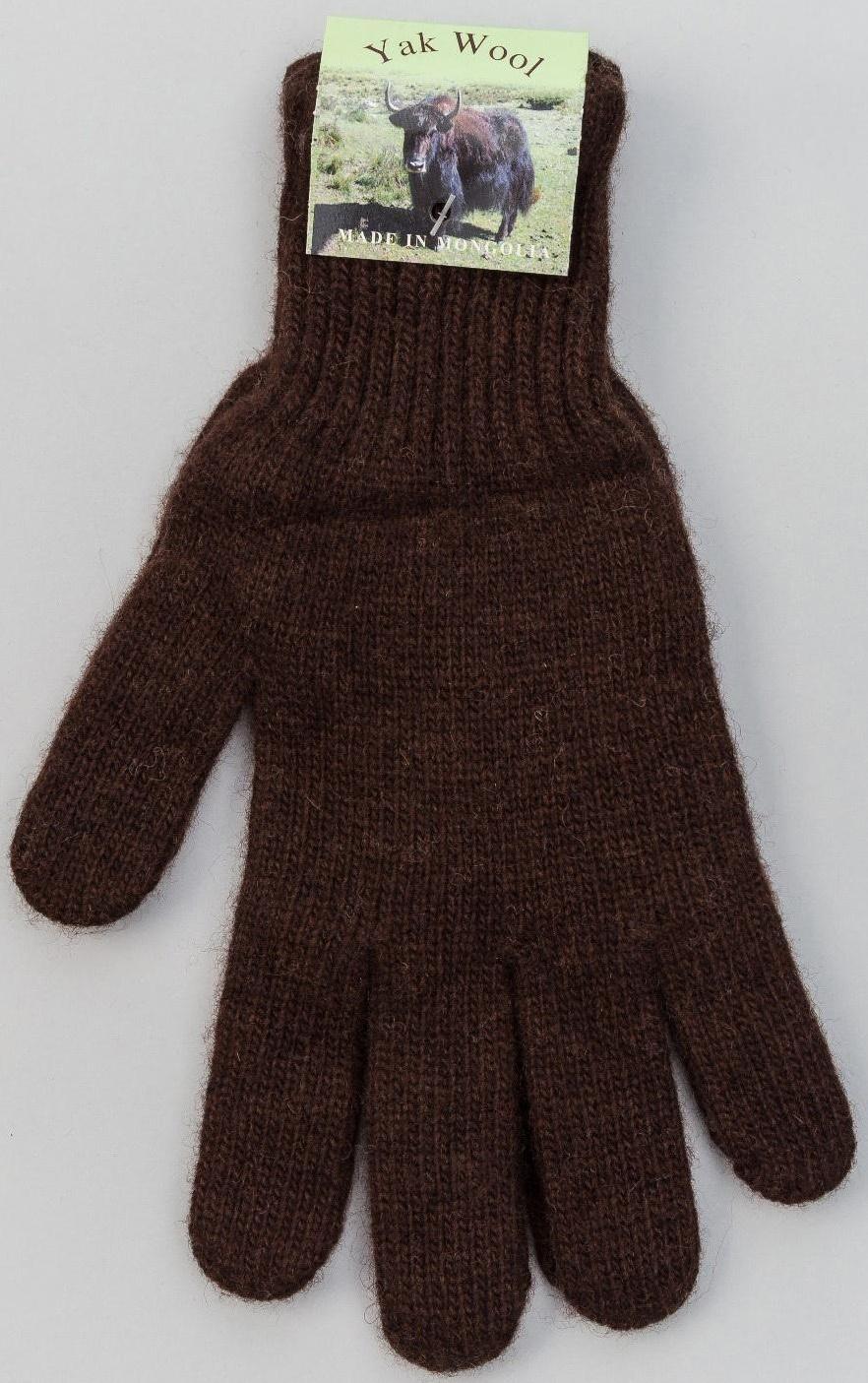 Перчатки мужские из монгольской шерсти, цвет шоколадный, размер 20-24