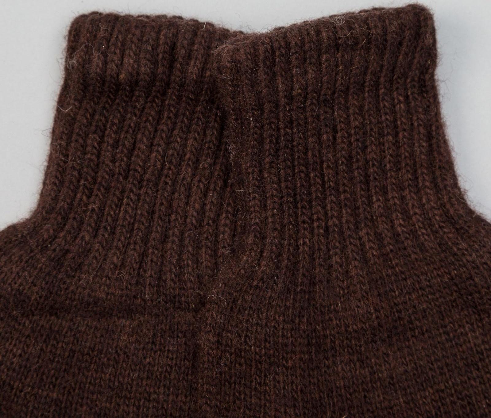 Перчатки мужские из монгольской шерсти, цвет шоколадный, размер 20-24