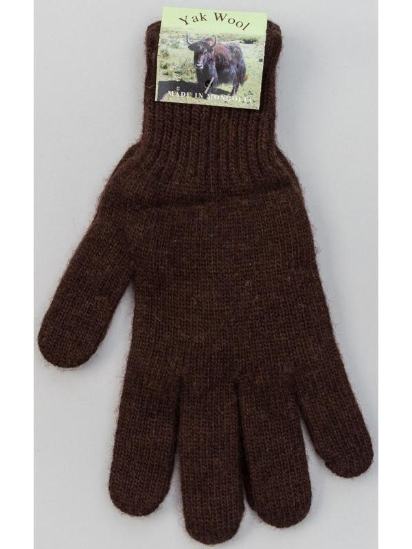Перчатки мужские из монгольской шерсти, цвет шоколадный, размер 20-24